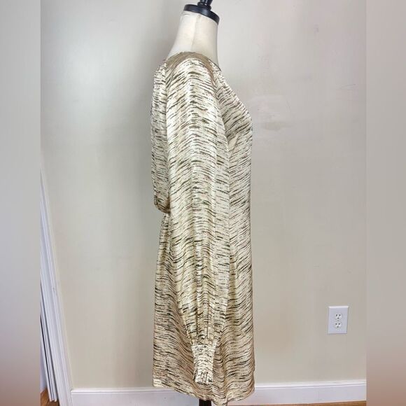 Samsoe Cecile Abstract Print Long Sleeve Woven Dress Rose Terra - Picture 3 of 7